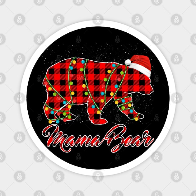 Mama Bear Pajama Red Buffalo Xmas Funny Family Christmas Magnet by Happy Shirt